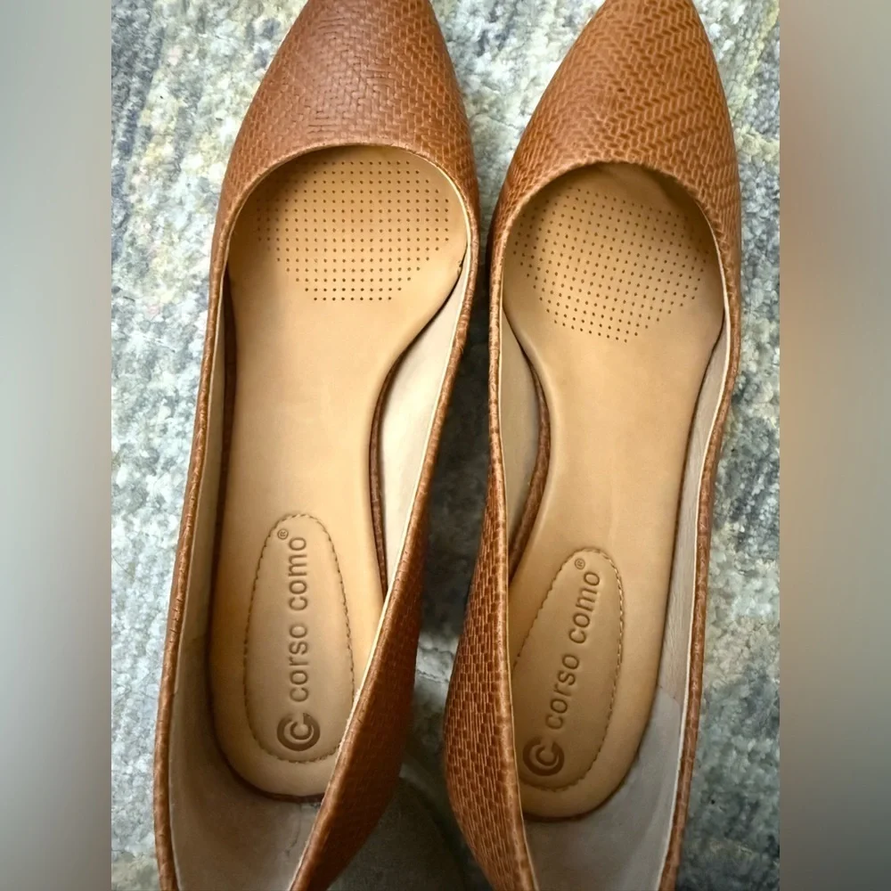 Corso Como leather camel Women's Pumps with block heel - Picture 8 of 9